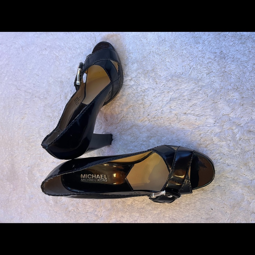 Michael Kors black patent leather heels